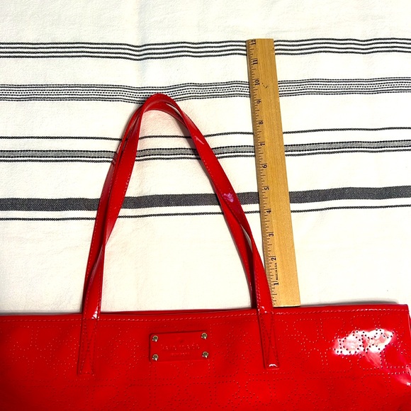Kate Spade Red Patent Logo Perforated Tote - Picture 14 of 14